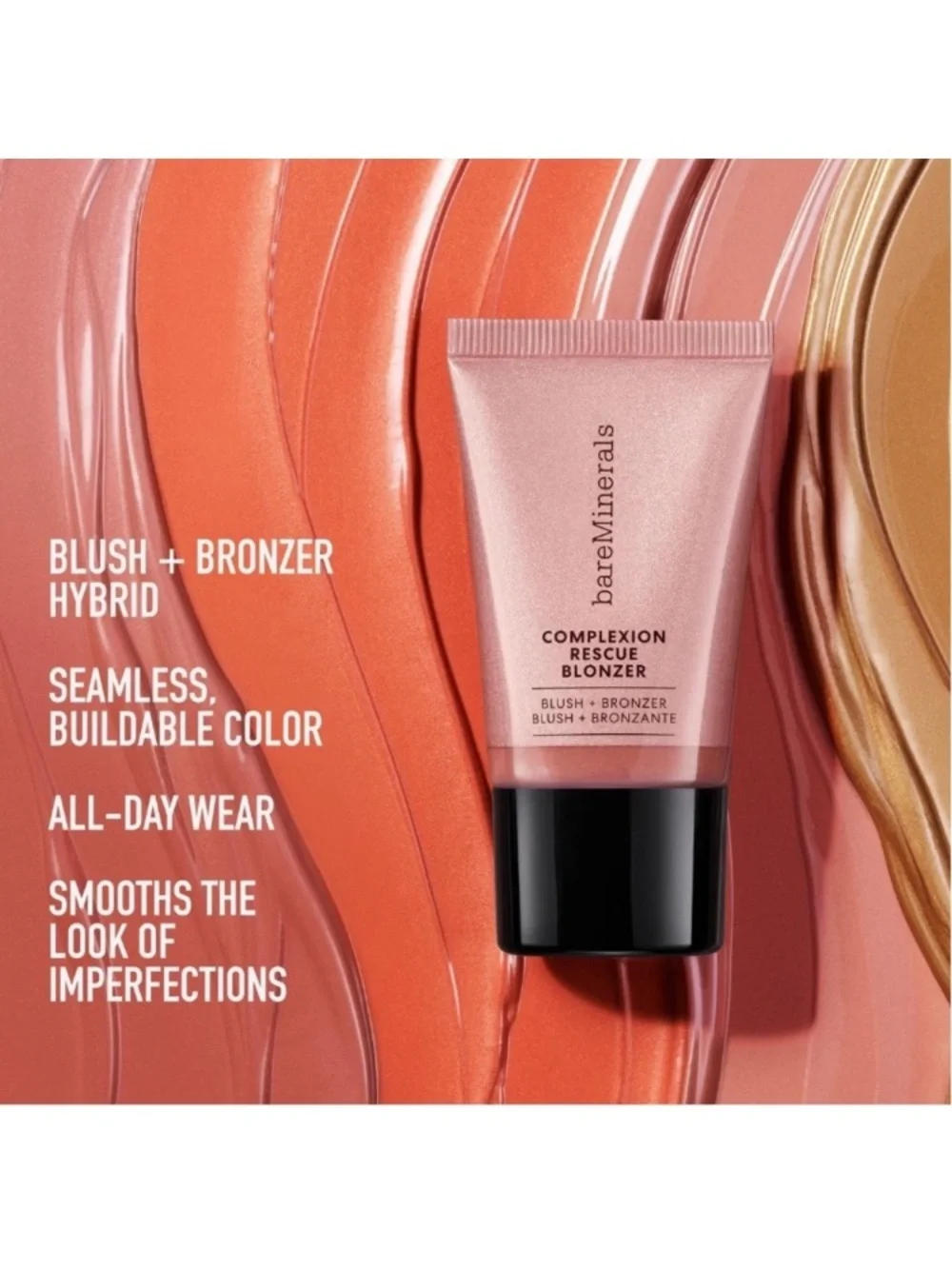 bareMinerals Complexion Rescue Blonzer Blush + Bronzer in Kiss of Mauve NEW!